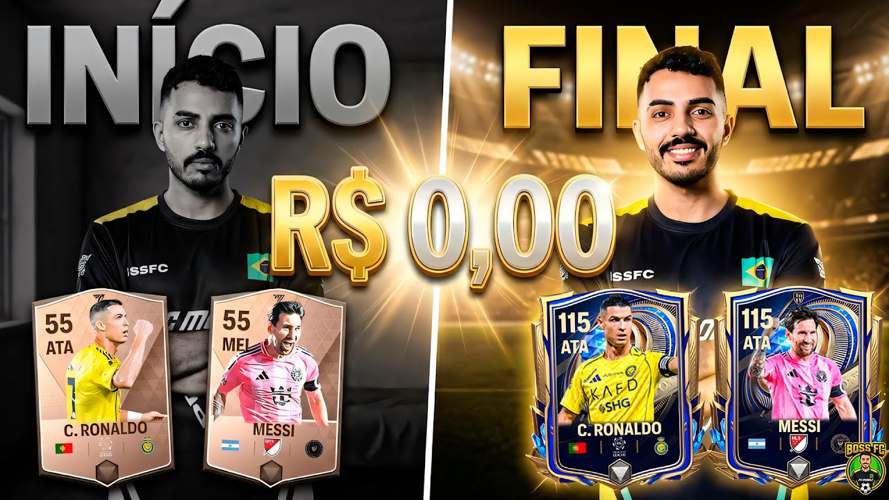 DO LIXO ao LUXO! 😱 MONTEI o MELHOR TIME 100% GRÁTIS do FC MOBILE!