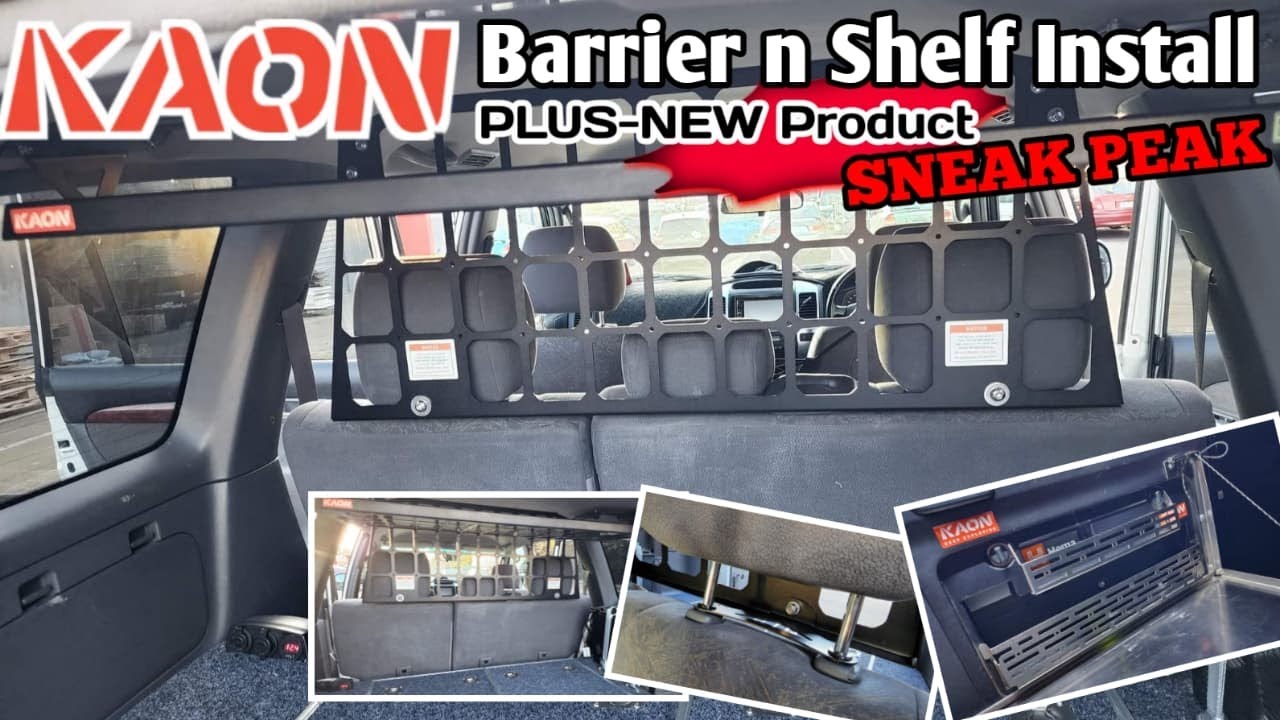 KAON NEW ARRIVAL, the sneak peak!!  We install a Barrier and shelf in a 120 Prado