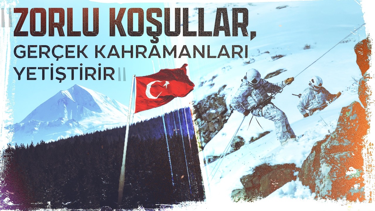Milli Savunma Bakanlığı’ndan karlı dağlarda eğitim yapan Mehmetçik paylaşımı