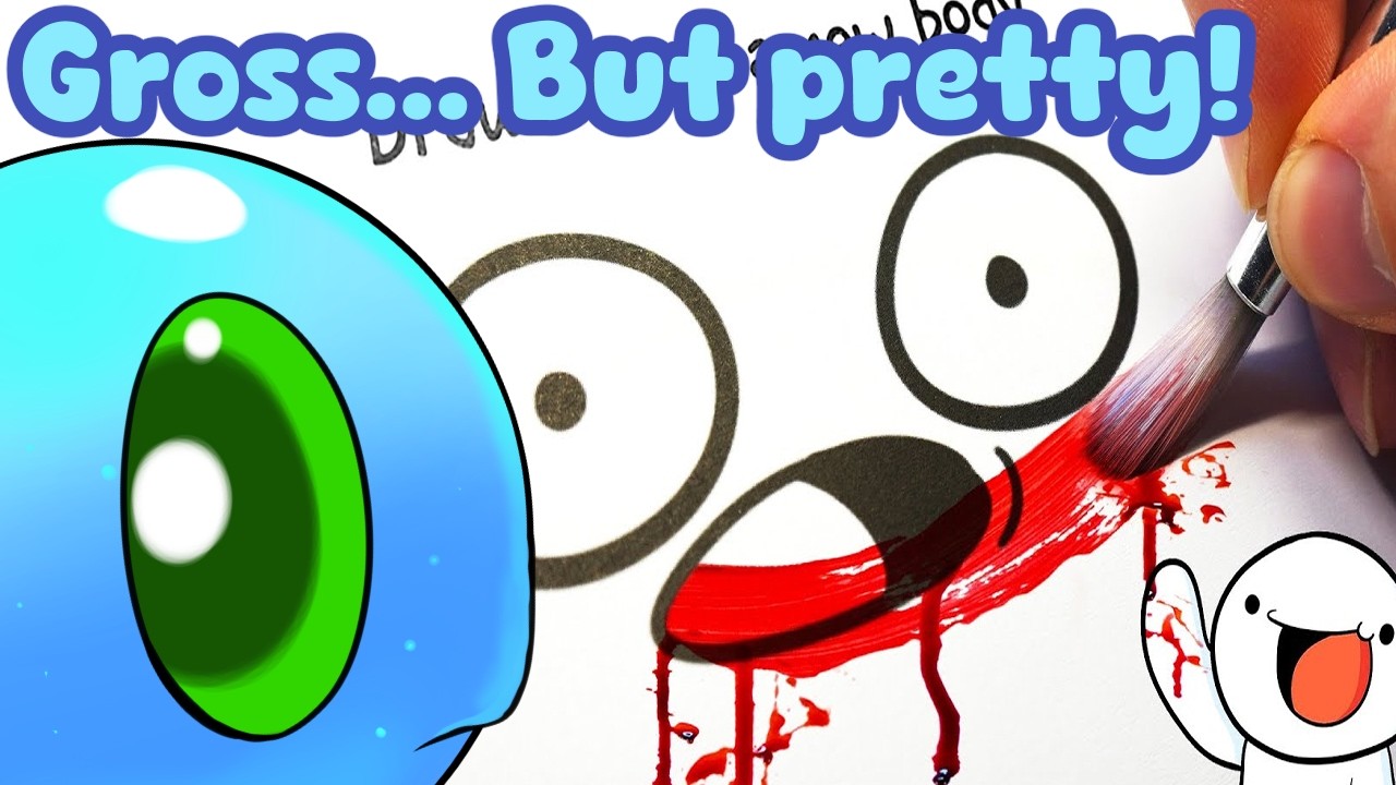 A cute artist reviews a horror artist drawing in a cute artists colouring book!