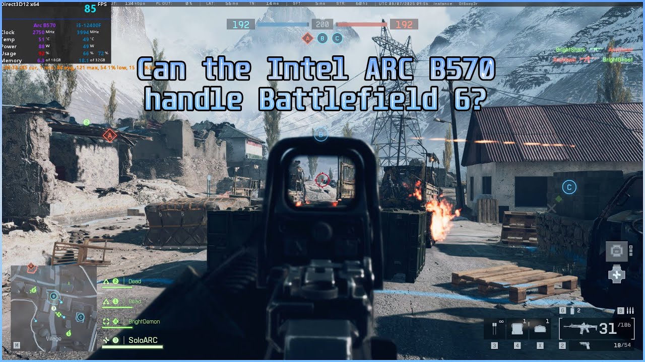 Can the Intel ARC B570 handle Battlefield 6?