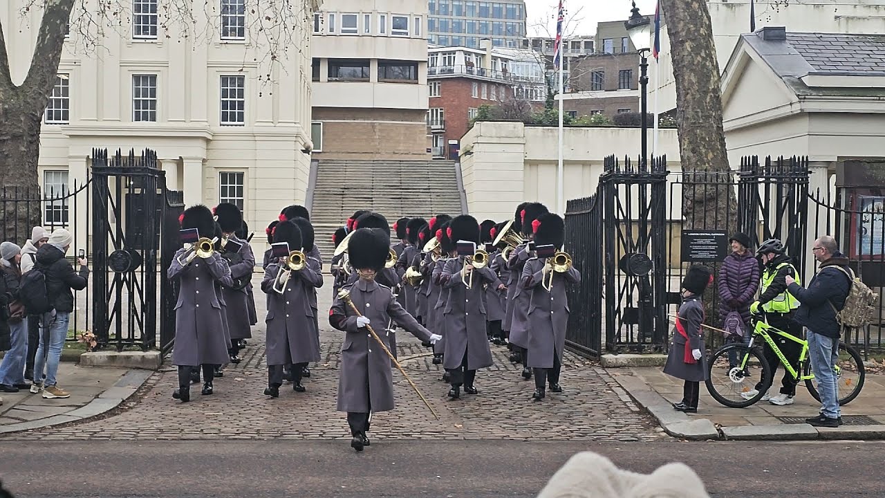 Coldstream Guards come walking out stunning on a cold morning