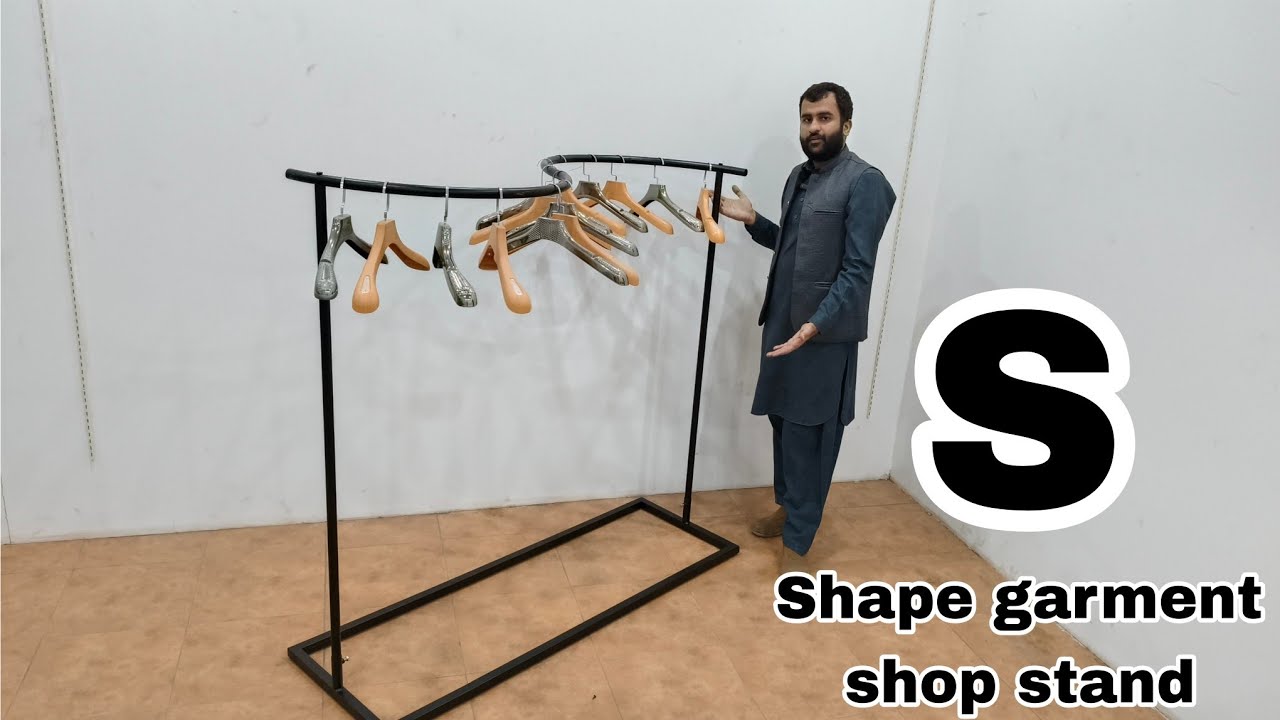 S shape garment shop display stand 