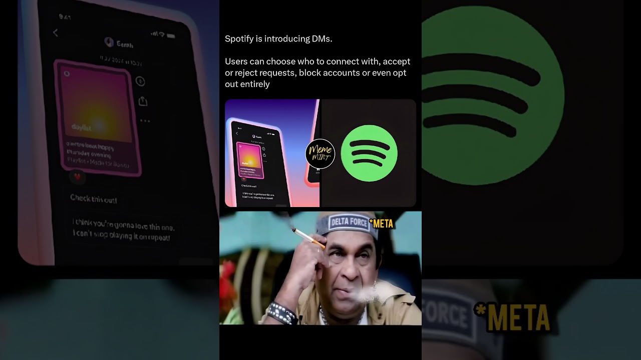 Spotify introduce Chat system #spotify #Music #whatsapp #meta #memes