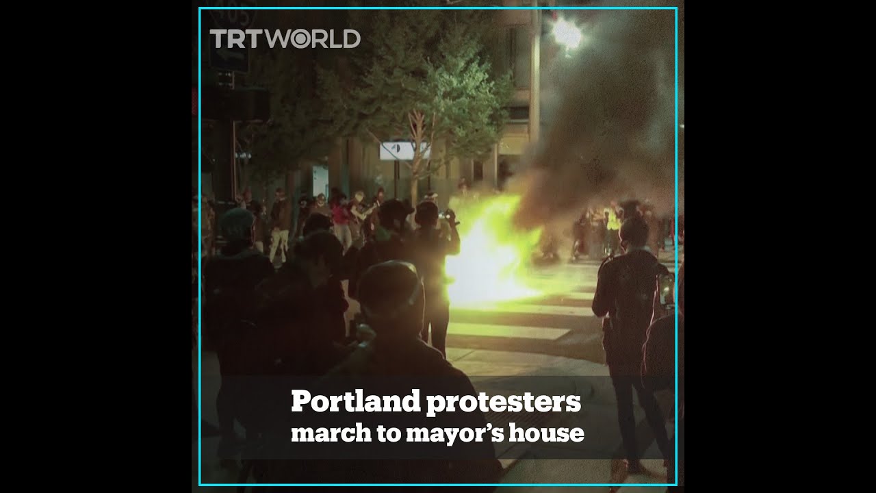 Protesters in Portland march towards mayor&rsquo;s house