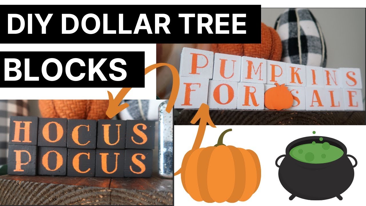DIY Dollar Tree Fall Blocks | No Vinyl Cutter Needed!