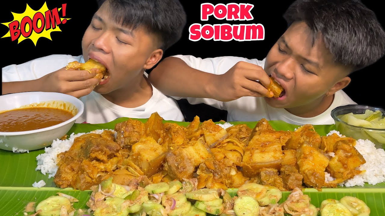 PORK SOIBUMGA THONGBA || THABI CHAMPHUT ||Pork with fermented bamboo shoots🔥🔥 #pork #mukbang