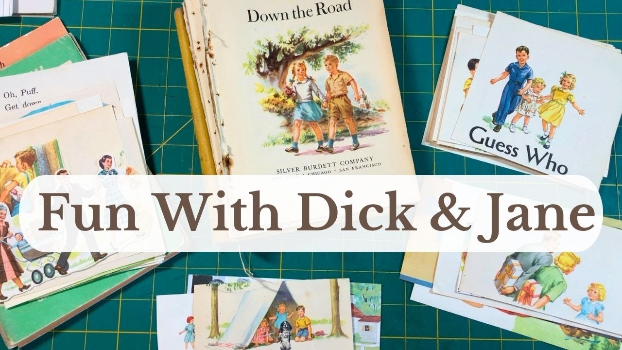 Using Vintage Children's Readers Pages To Make Pockets, Paper Dolls & Tags | Dick and Jane Books