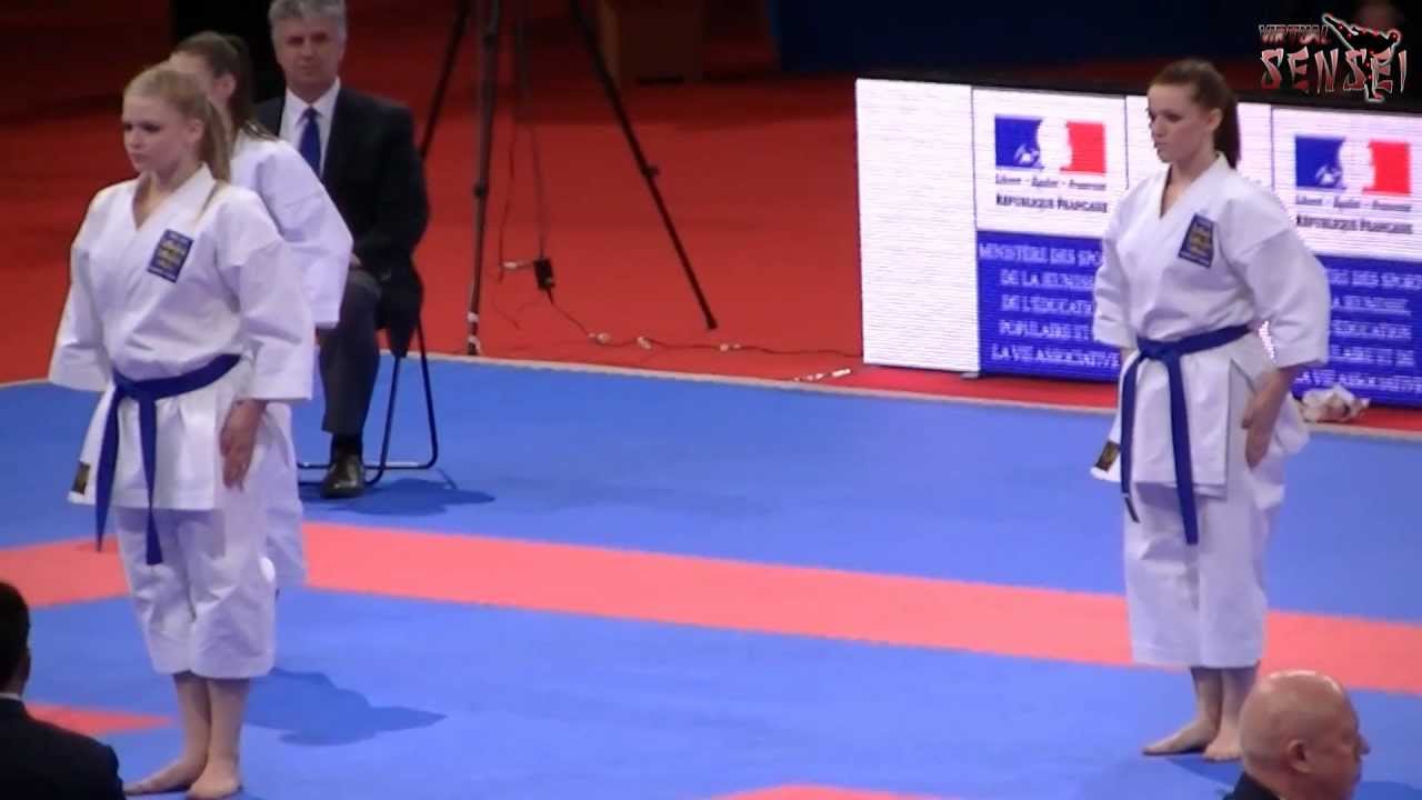 England female team - Kata Bassai Dai - 21st WKF World Karate Championships Paris Bercy 2012