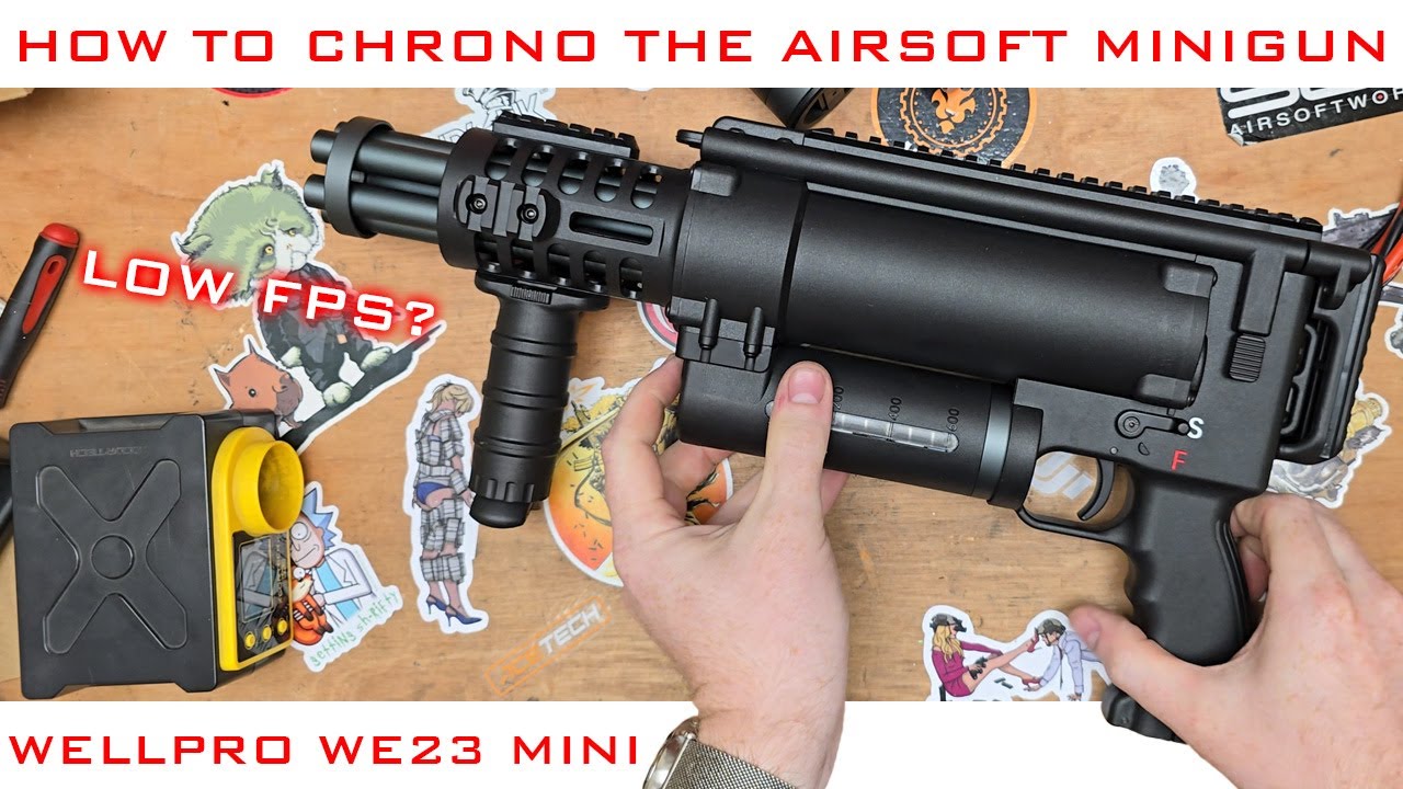 How To Chrono The Airsoft Minigun Pistol? Wellpro WE23 Mini #airsoft