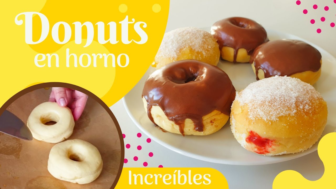 Como hacer DONUTS AL HORNO | Receta de DONAS HORNEADAS | GLASEADO DE CHOCOLATE | Berlines | Cookeri