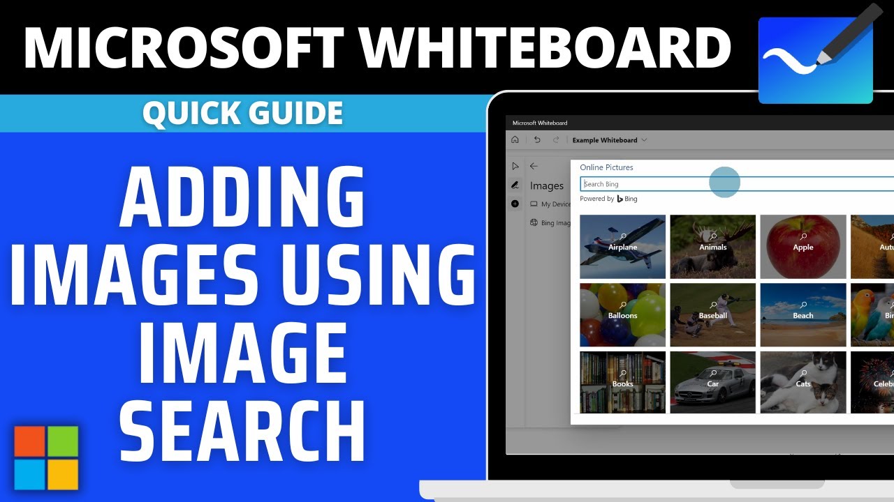 How To Add Images To MS Whiteboard Using The Built-In Search Engine