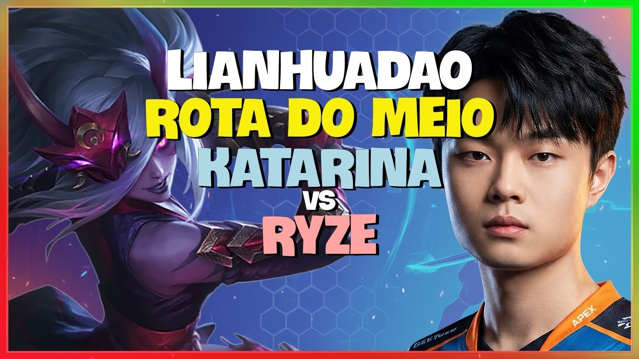 LianHuaDao demonstra execuções de Katarina nível Grão-Mestre Rank 1 Legenda em Português