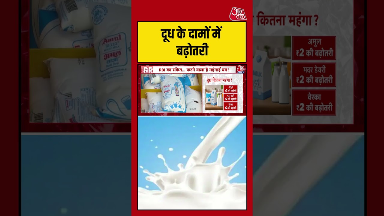 Milk Price Hike: दूध के दामों में बढ़ोतरी #milk #amul #motherdiary #shorts #aajtakdigital