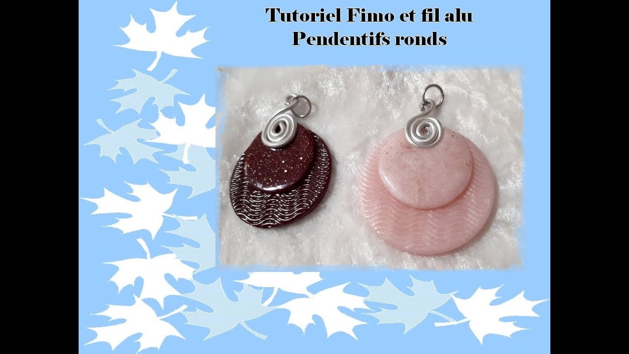 TUTO FIMO : Pendentifs ronds fil alu fimo et texture
