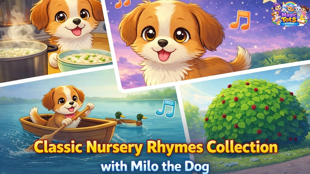 Classic Nursery Rhymes for Babies & Toddlers 🎵 | Milo the Dog 🐶 | Magic Tots Studio
