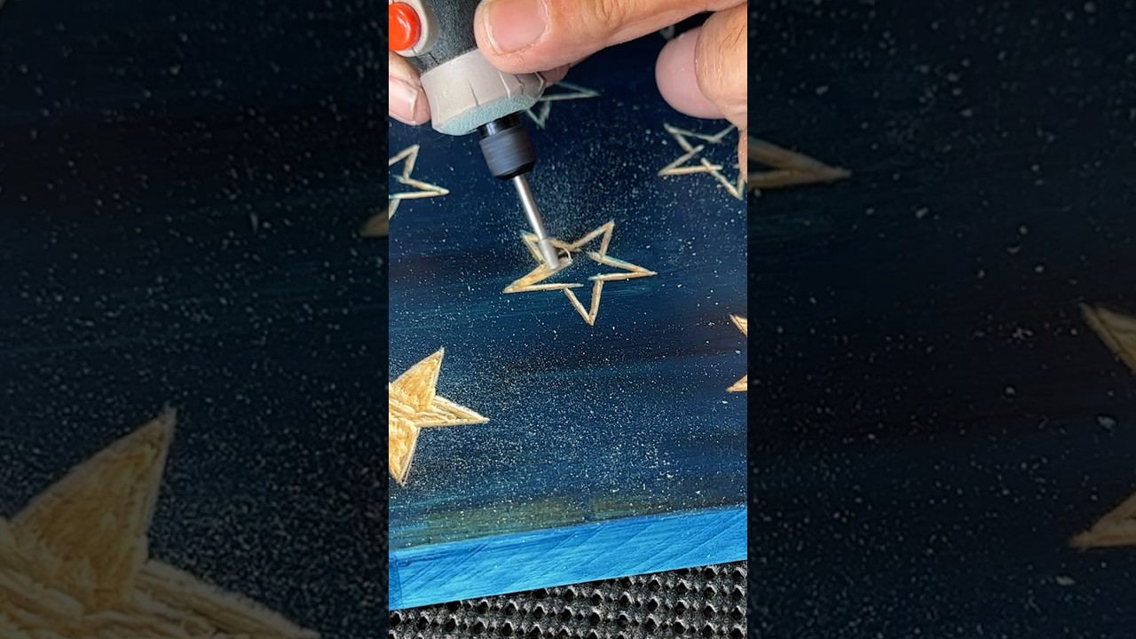 CARVING STARS FOR AMERICAN FLAG BUILD