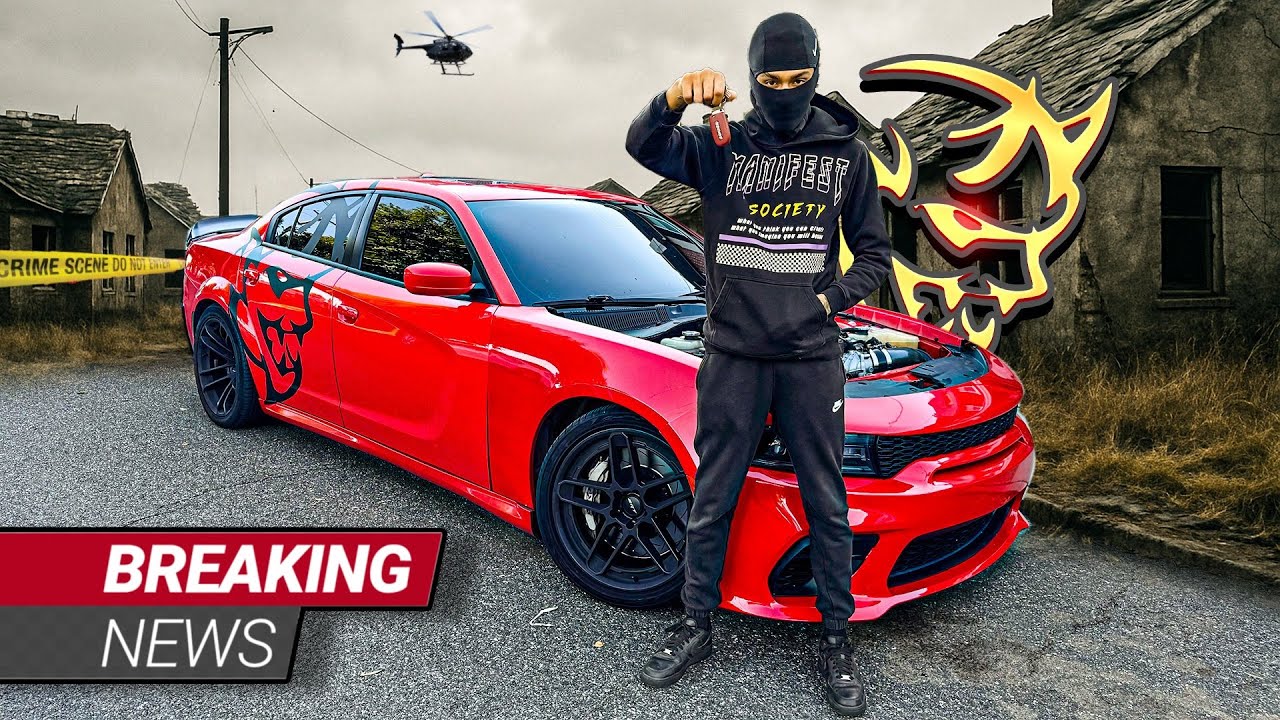 CUTTING UP THROUGH THE TRENCHES IN MY 1000HP DODGE DEMON CHARGER.. (NO HOOD)