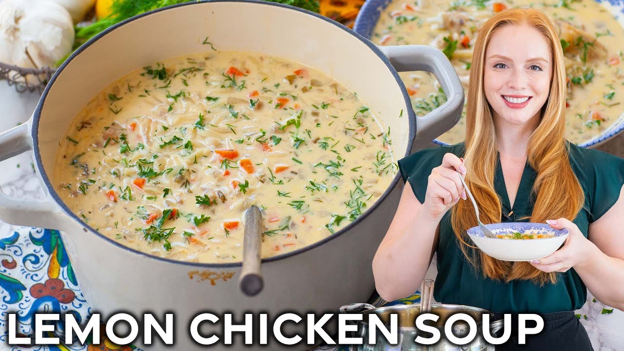 Рецепт сливочного куриного супа с лимоном и орзо | Простая идея для ужина!