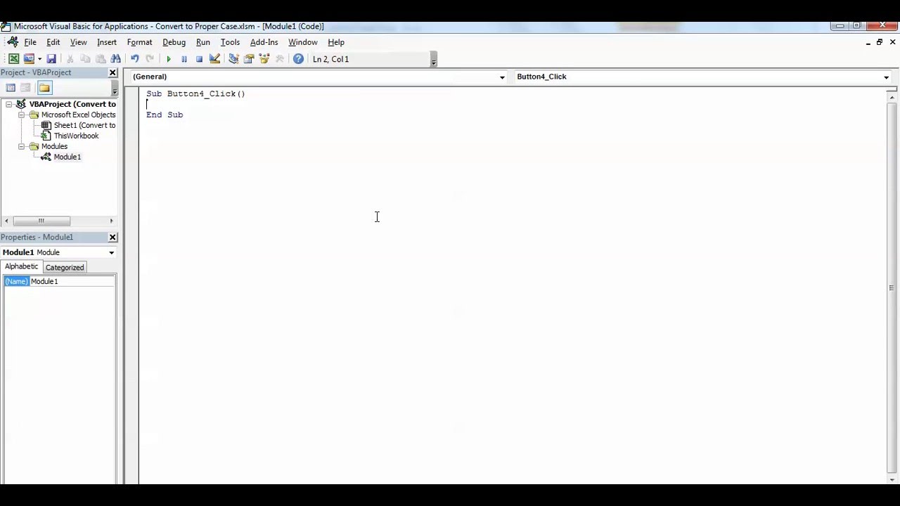 Excel Convert to Proper Case - VBA