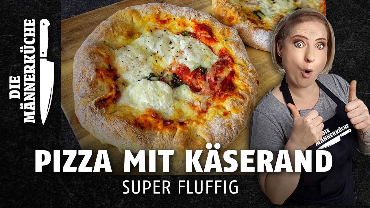 🍕 Pizza mit Käserand I Schnelles Pizzarezept I Einfaches Rezept!