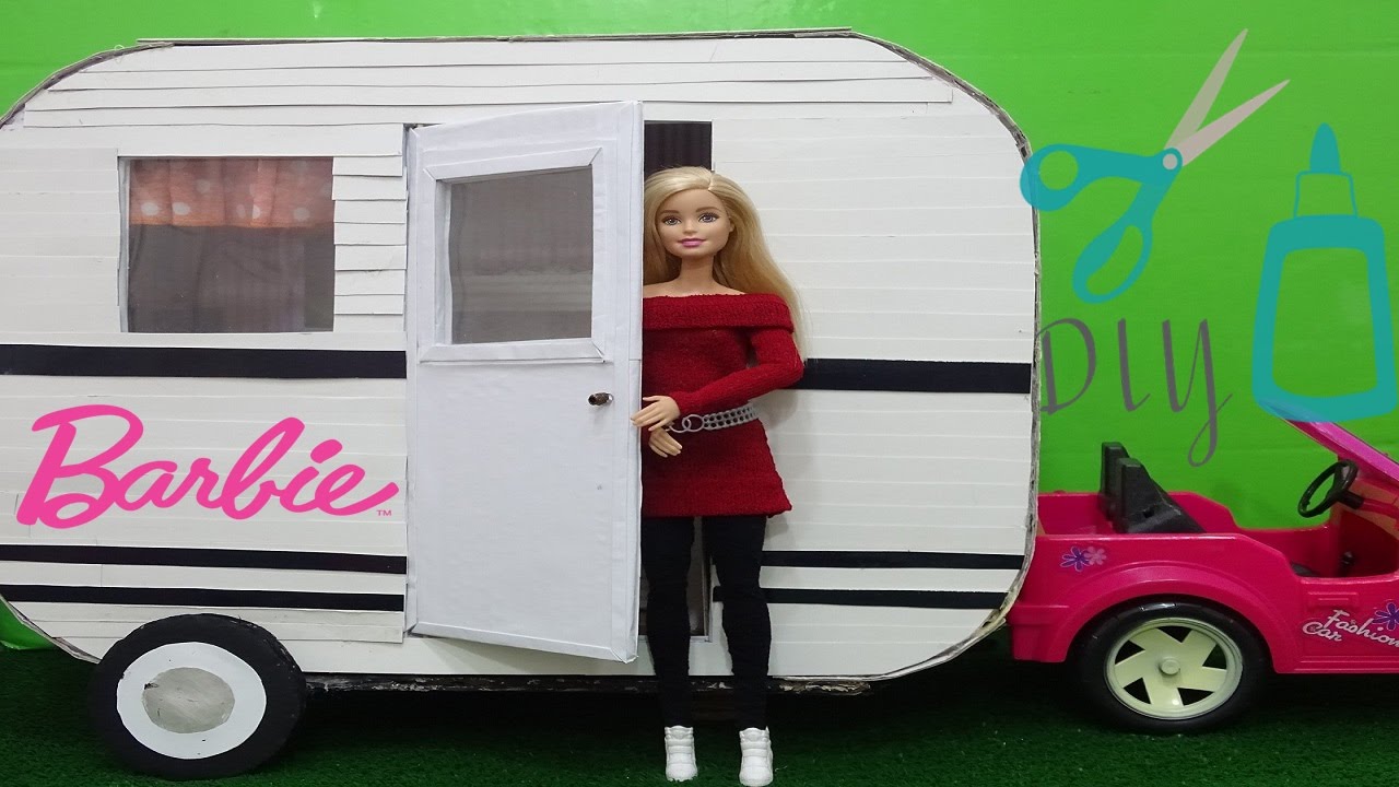 Barbie doll Camper DIY- How to make a doll Camper