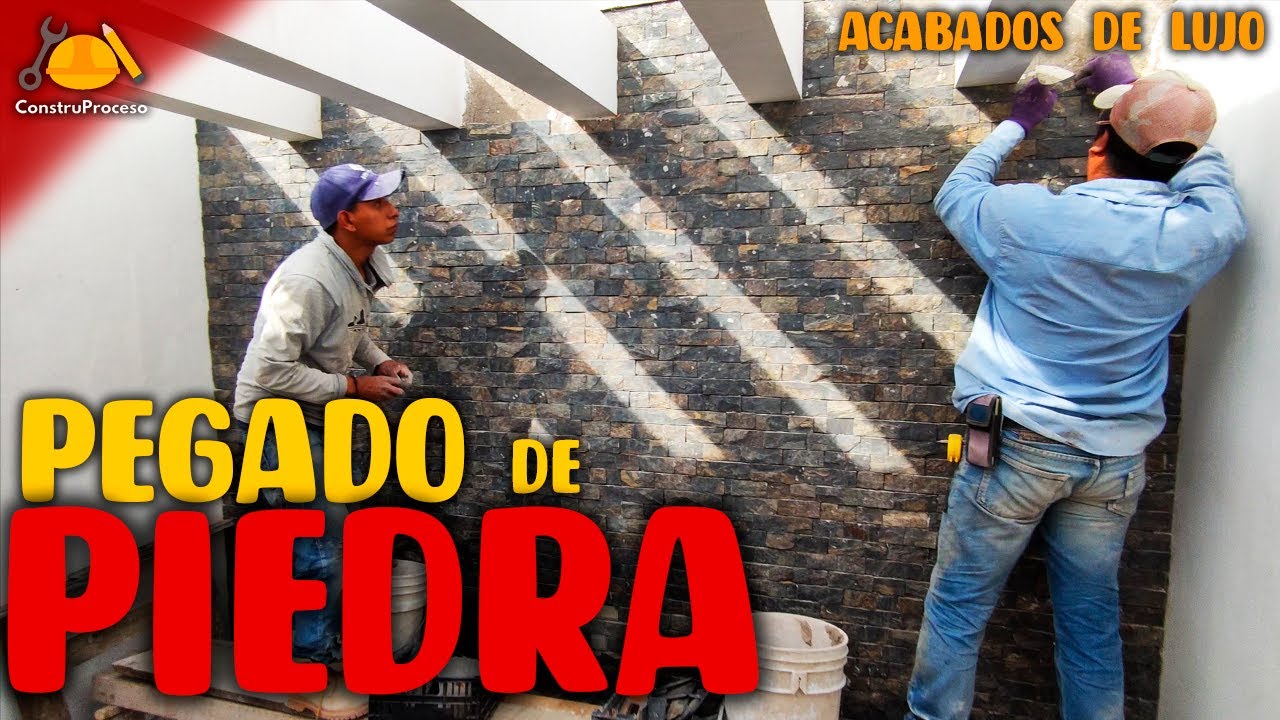 Instalación de piedra en muro interior | ConstruProceso