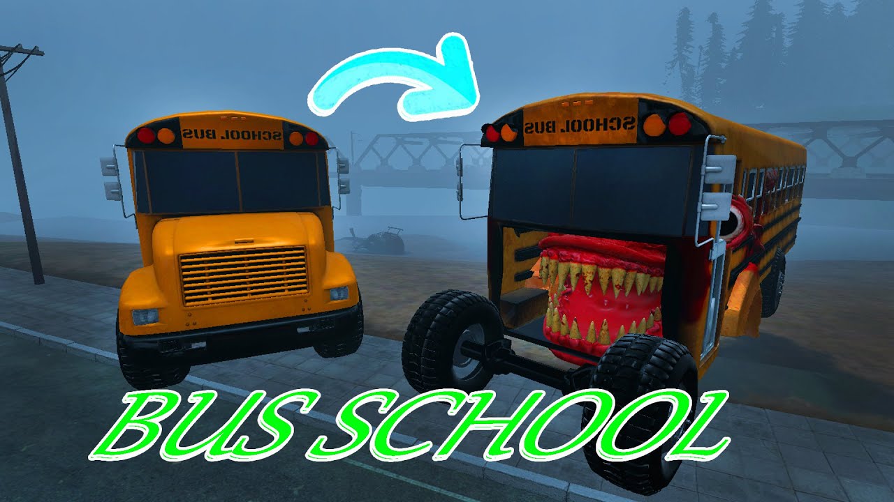 BUS SCHOOL TURN INTO BUS SCHOOL MONSTER AT NIGHT ! garry's mod