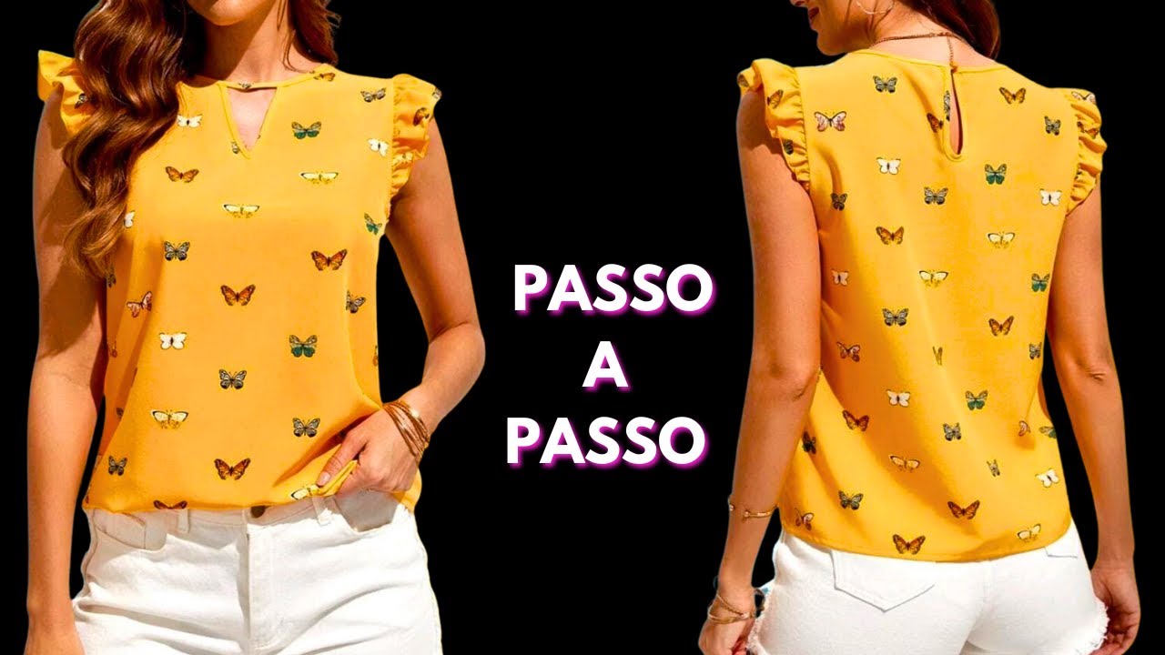 Diy - Blusa Linda Com Pouco Tecido, Passo a Passo Corte e Costura em Viscose