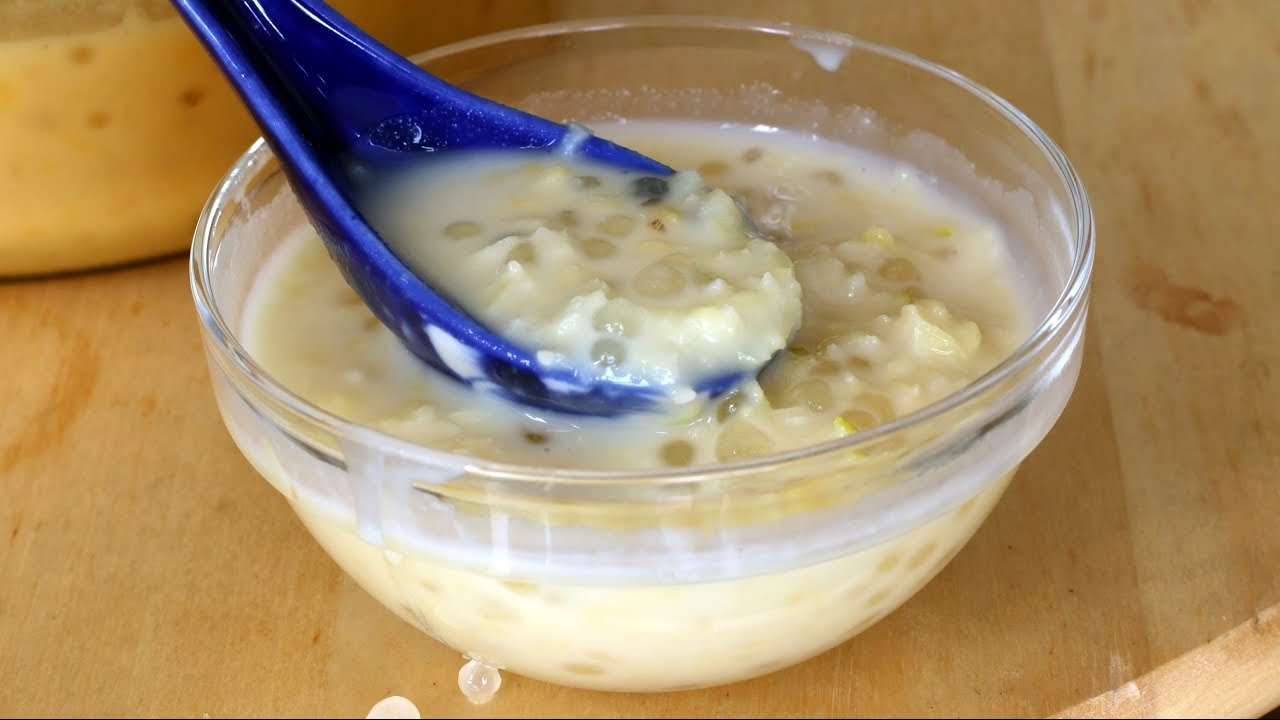 Mung Bean & Tapioca Pearl Pudding - Ch&egrave; đậu xanh bột b&aacute;ng (1-minute recipe) | Helen's Recipes