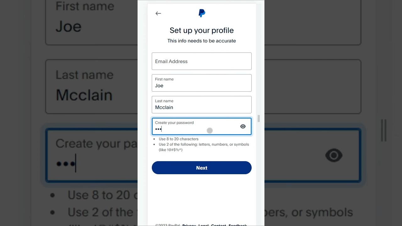 How to Create a Paypal account in Mobile #shorts