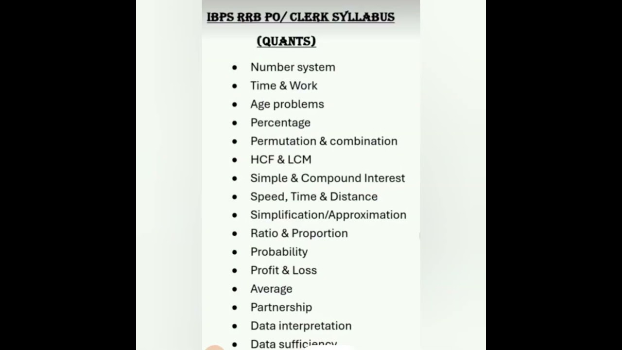 ##IBPS RRB CLERK 2024 Syllabus with all subjects ##