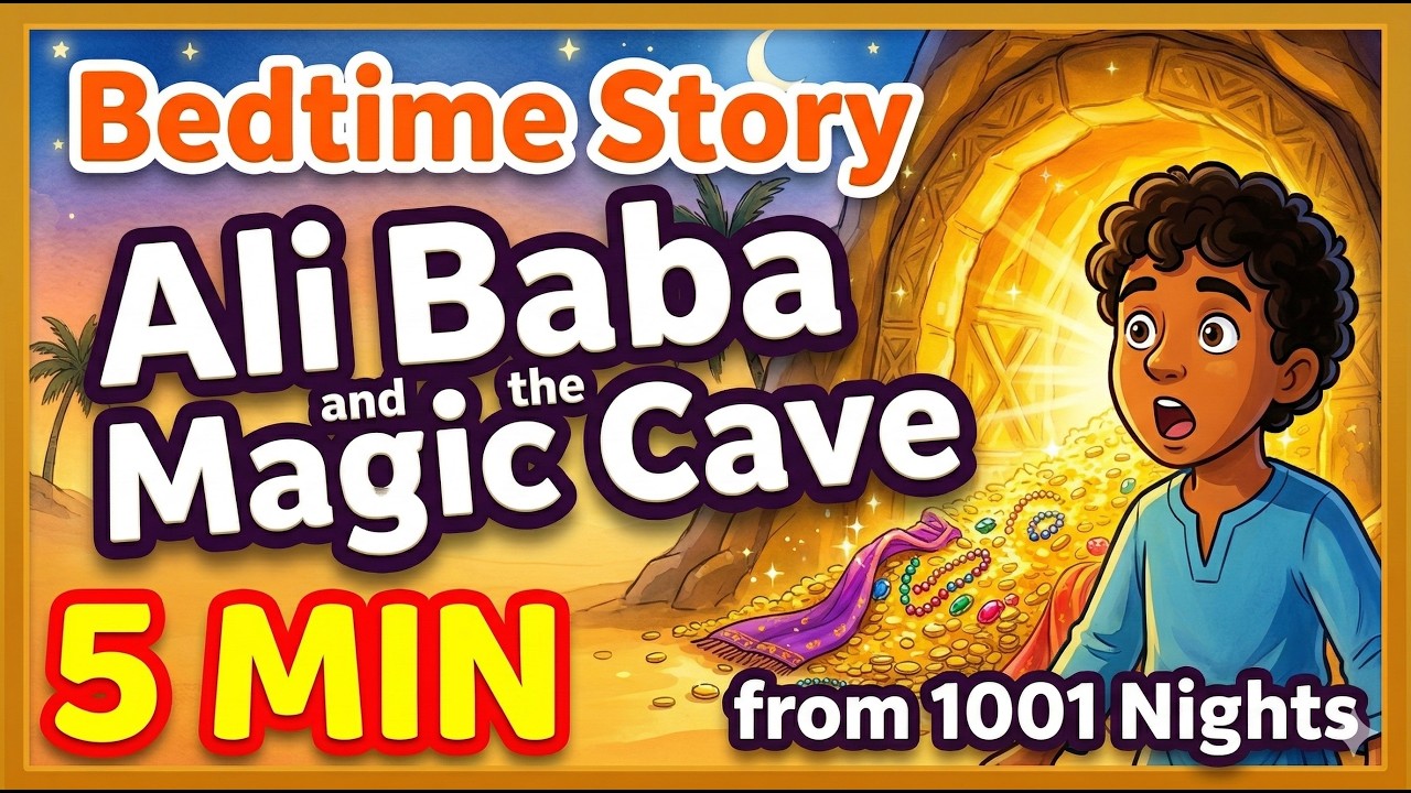 Ali Baba and the Magic Cave ✨ | 5-Minute Bedtime Story for Kids | Learn English Through Stories