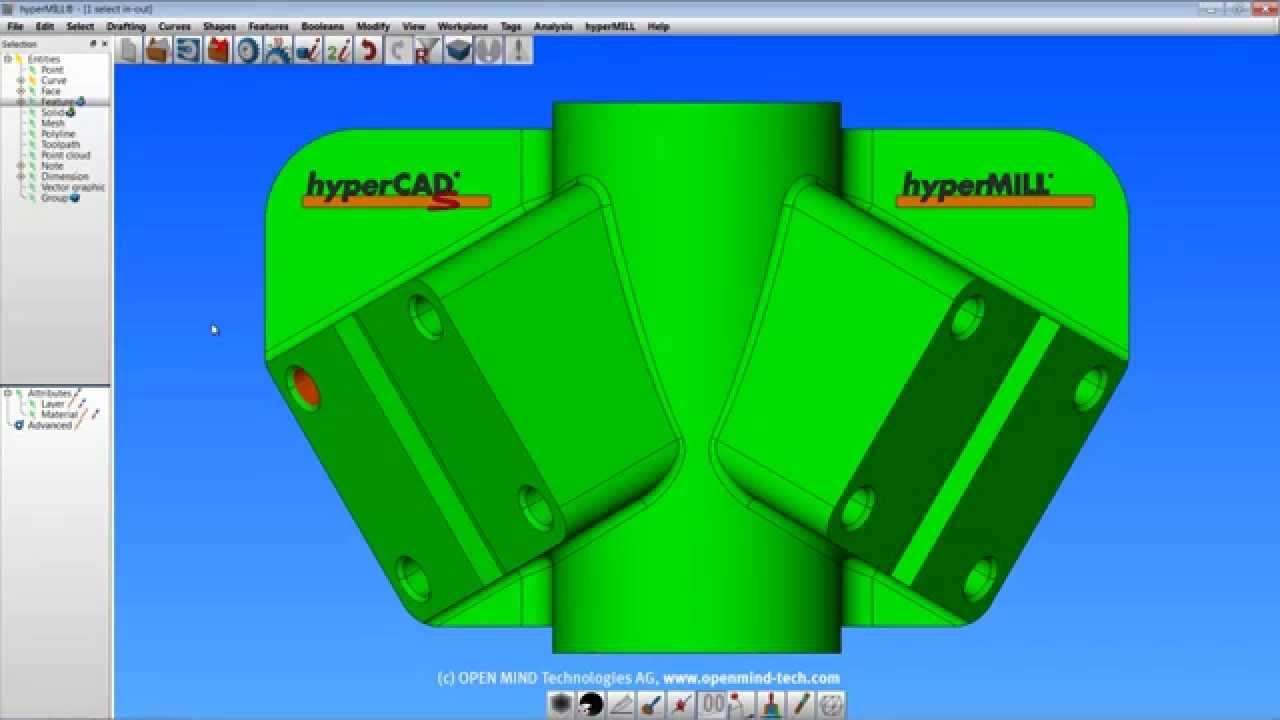 CAD for CAM software: hyperCAD-S - Tutorial Part 12 - Selection