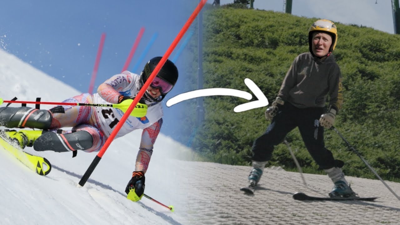 Ski Racer Tries Dry Slope Skiing! | Hillend, Scotland