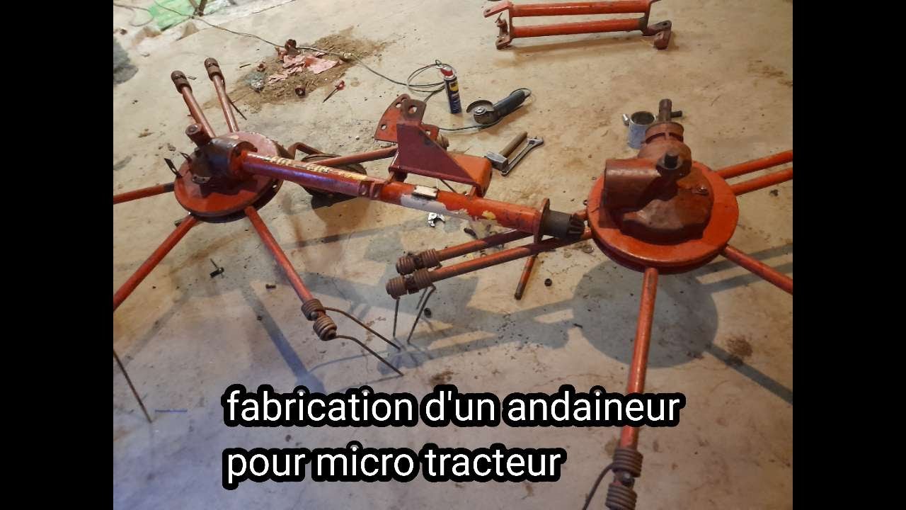 fabrication d'un andaineur fait maison(micro tracteur)