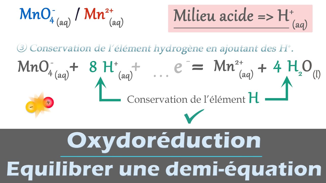 Oxydoréduction -🧪 Équilibrer une demi-équation électronique en milieu acide | Physique-Chimie |Lycée