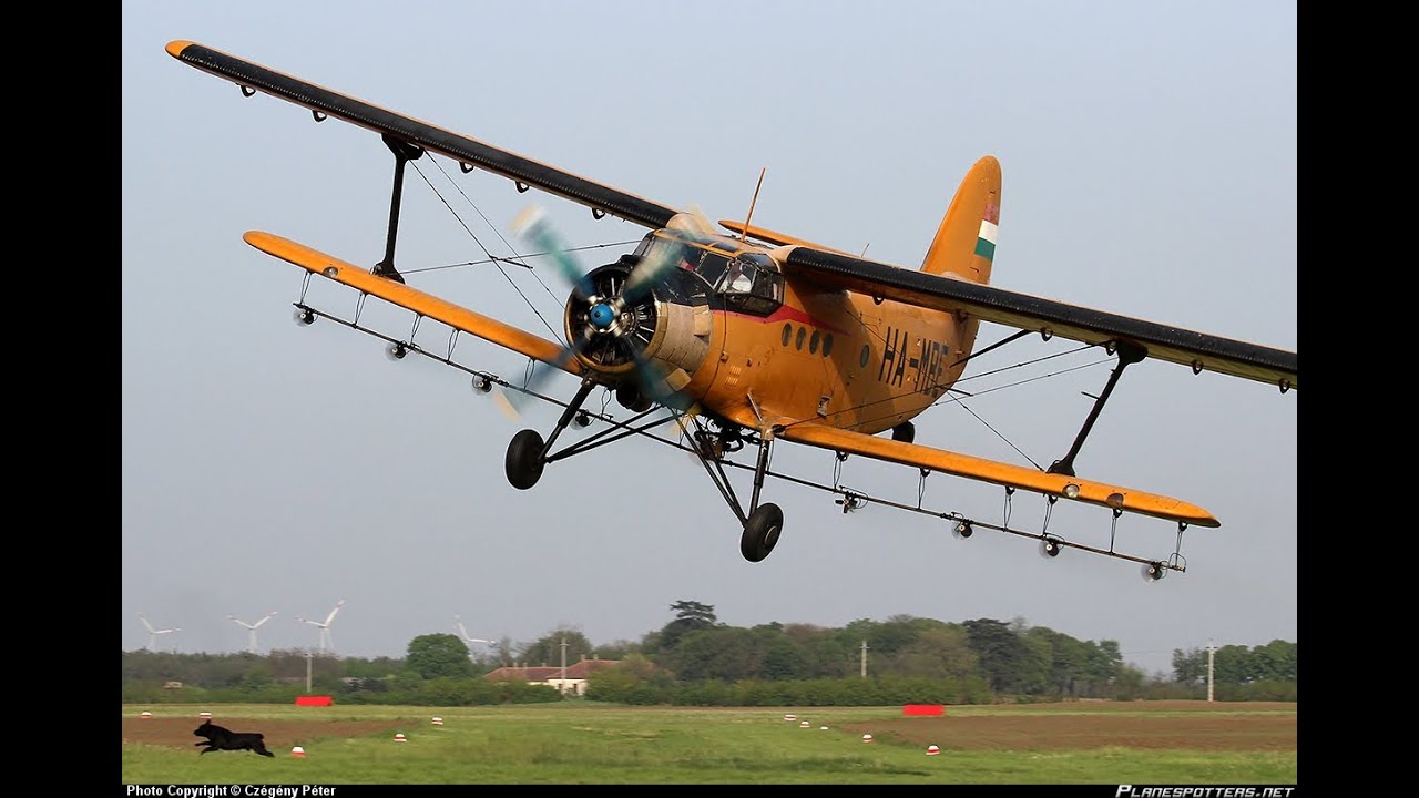 szúnyoglárva gyérítés Győrben AN-2-vel (HA-MBE) / biological mosquito-thinning in Győr