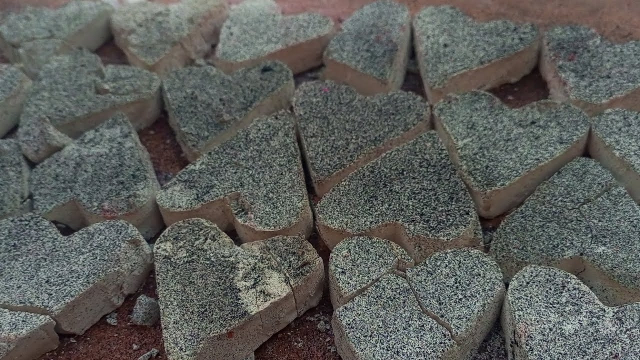 Grey hearts topped with charcoal ~Please ignor background Noise😭~Satysfying ~ASMR GymChalk ~