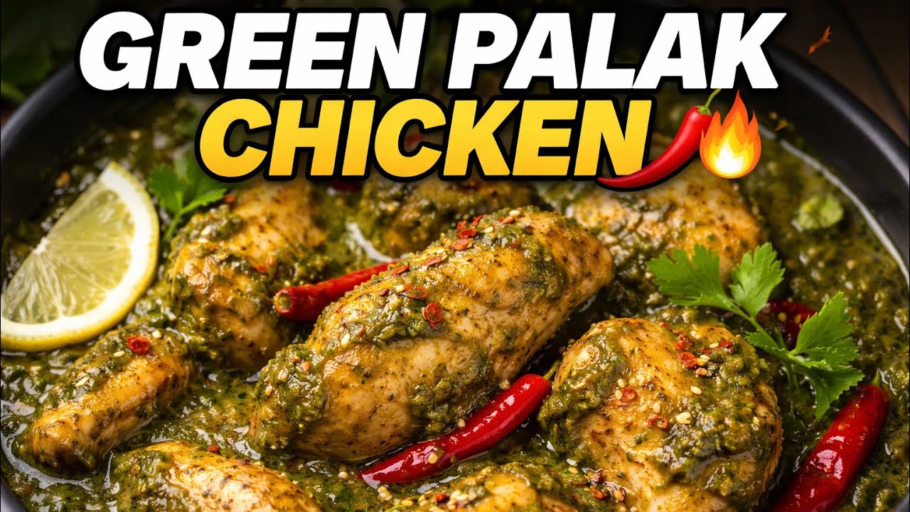 Green Palak Spicy Chicken | South Indian Style Recipe. #short