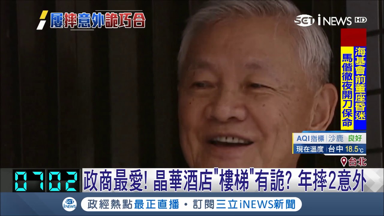 風水不好?名人常於晶華酒店發生意外 江丙坤.台泥前董座辜成允 還有前行政院長唐飛都碰上 ｜【台灣要聞。先知道】20181209｜三立iNEWS