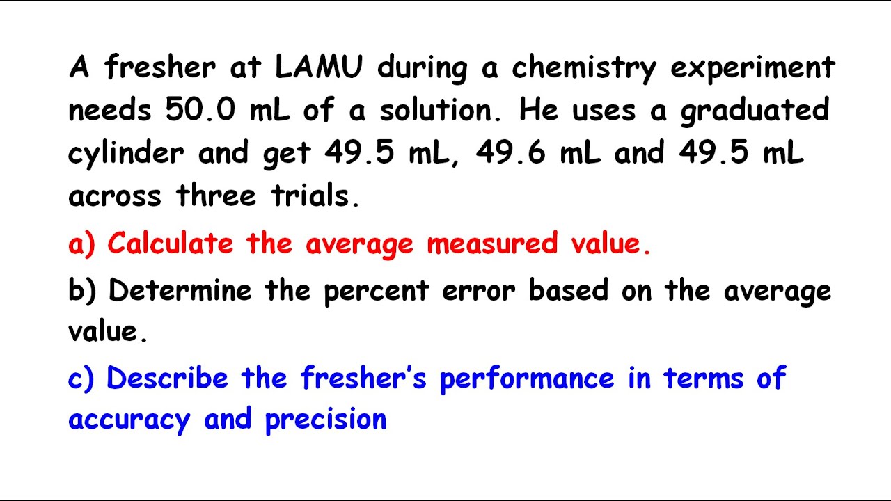 Accuracy, Precision & Errors