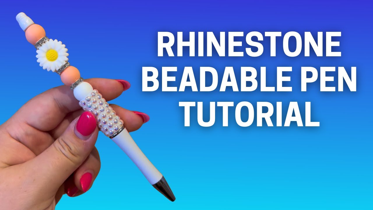 DIY BLING BEADABLE PENS // How to Rhinestone a Beaded Pen - Daisy Bling Pen Kit Beginner Tutorial