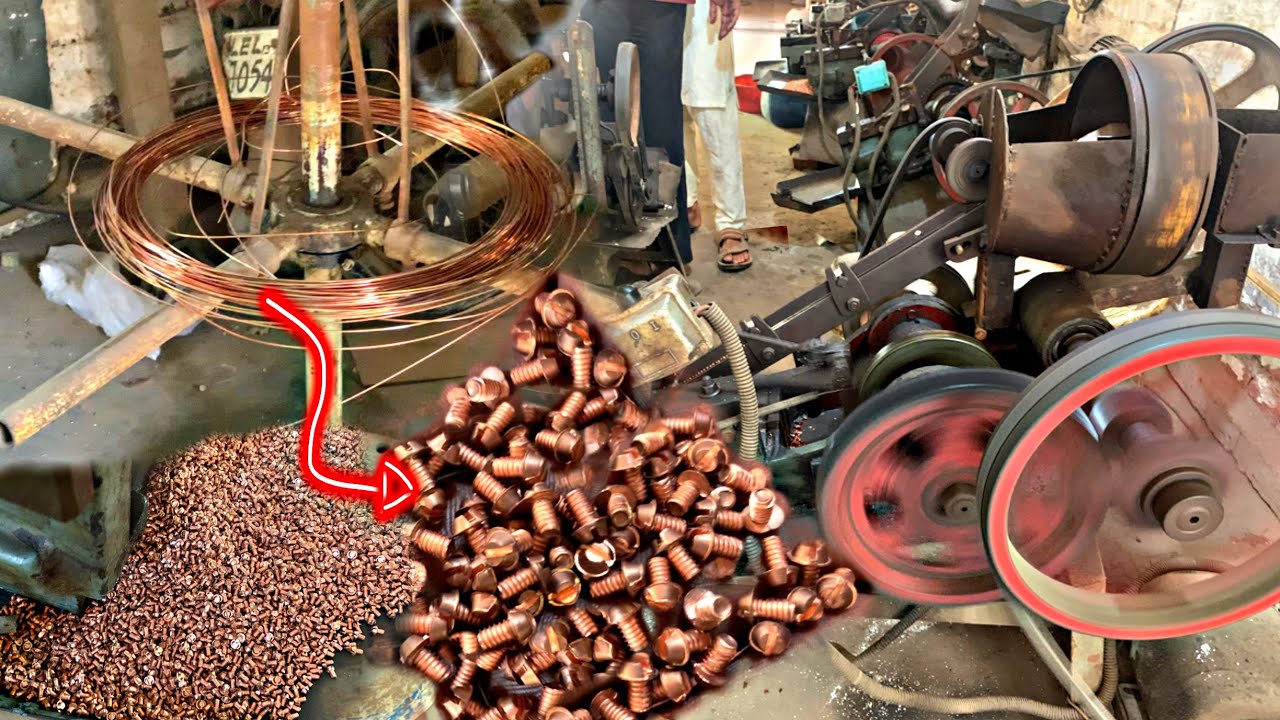Mass Production of Electrical Brass Plug Pins Screw | How To Make Electrical Socket Plug Pins screw