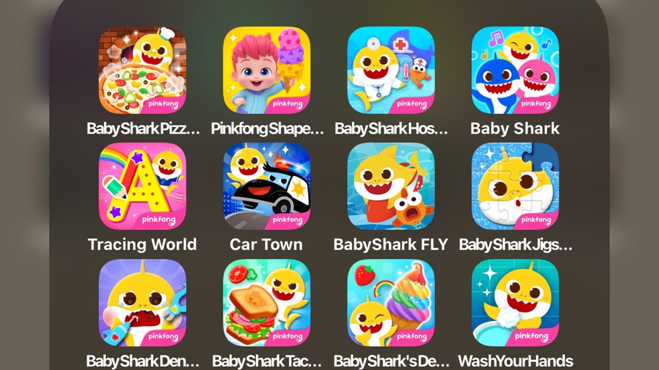 Baby Shark Pizza,Shapes & Colors,Hospital,Pinkfong Baby Shark,Tracing World,Car Town,Baby Shark Fly