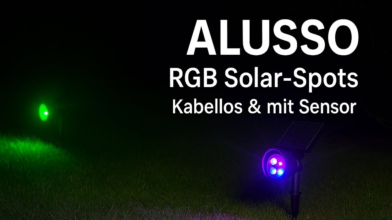 ALUSSO RGB Solar-Spots im Test – Farbwechsel für deinen Garten! LED Solar Spotlights
