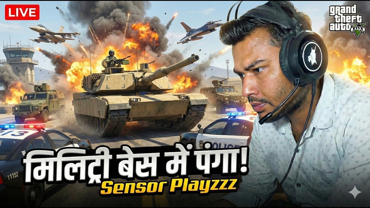 LIVE 🔴 LET'S FIGHT WITH POLICE IN GTA 5 😍 With Facecam #live #short #shortsfeed #sensorplayzzz