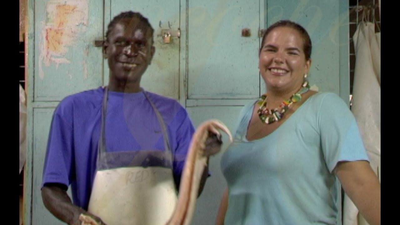 Mariel heads to a fish fry in the Barbados village of Oistins