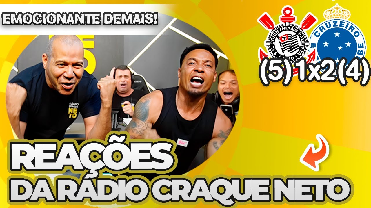 LOUCURA NO ESTÚDIO! OLHA COMO A RÁDIO CRAQUE NETO REAGIU A CORINTHIANS (5)1X2(4) CRUZEIRO