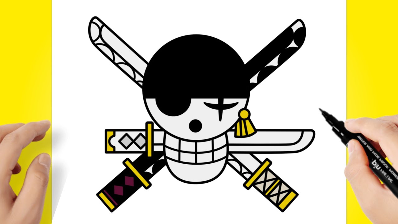 Comment dessiner le drapeau pirate de Roronoa Zoro - One Piece
